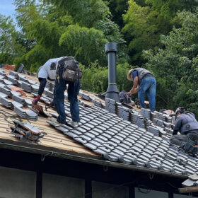 薪ストーブ煙突設置工事